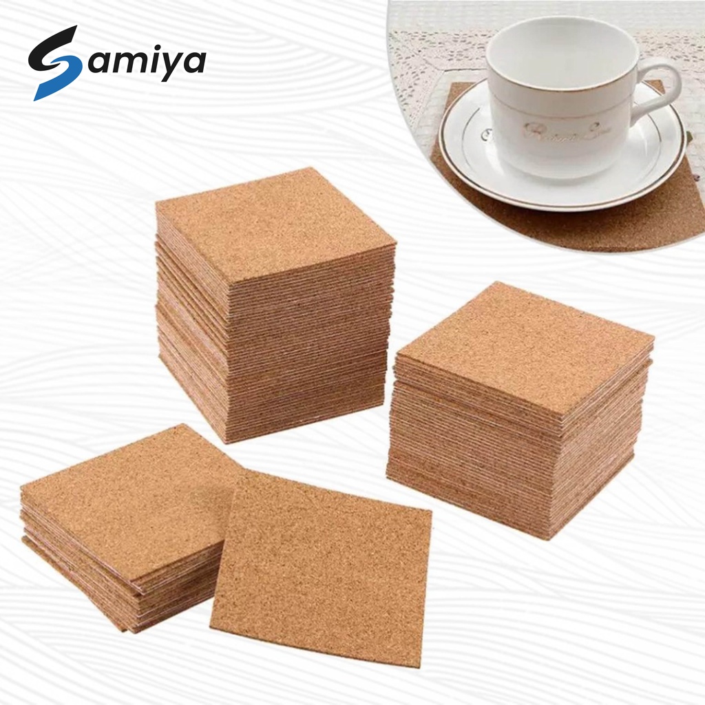 Tatakan gelas kotak / cork square coaster / tatakan gabus model kotak