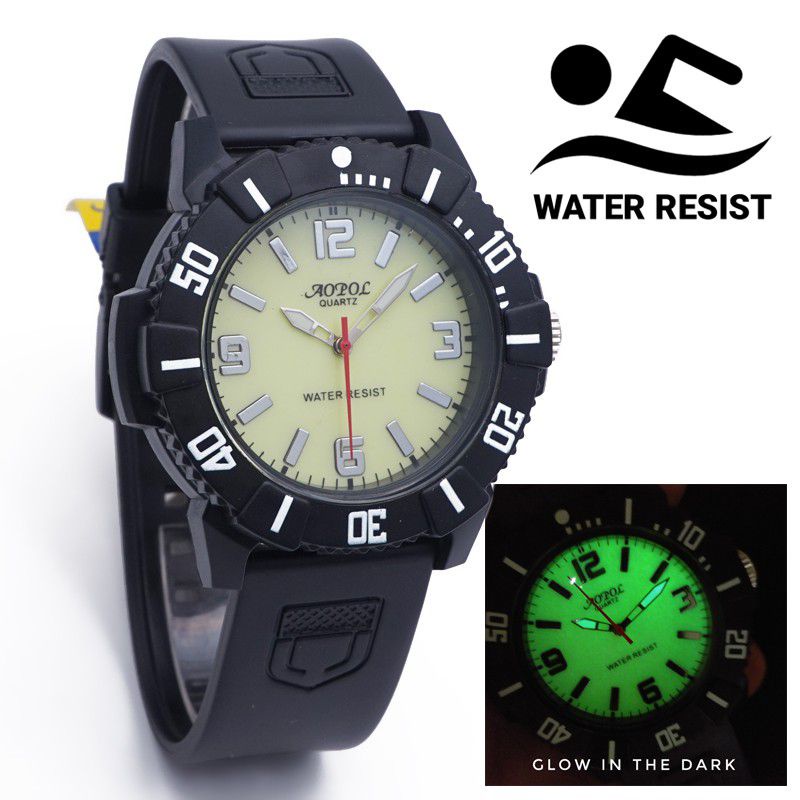 Aopol Jam Tangan Pria Tahan Air Tali Karet