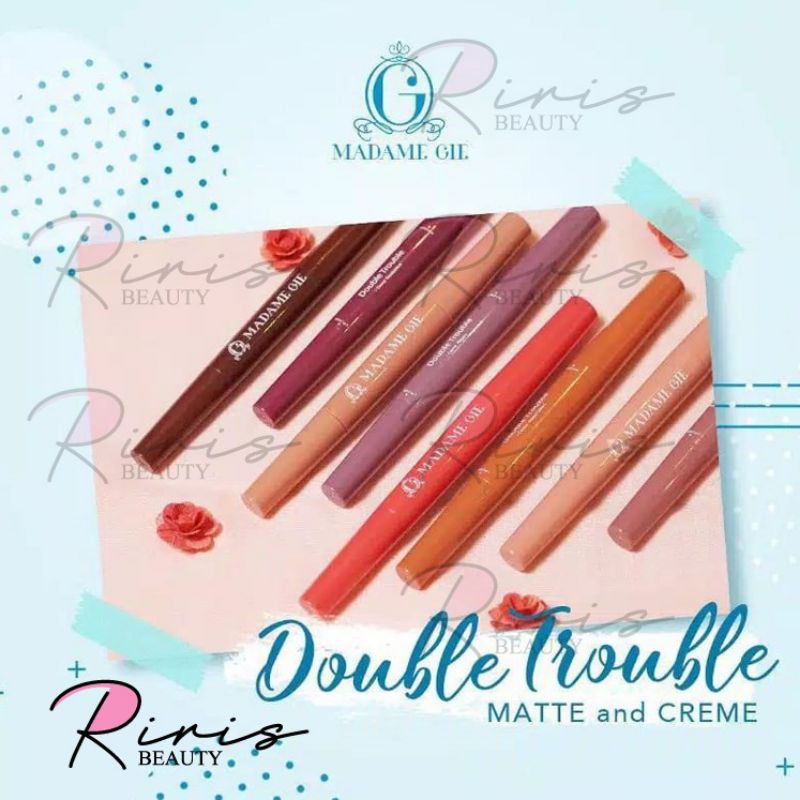 [ CREME ] MADAME GIE DOUBLE TROUBLE CREAMY - MAKE UP LIPSTICK 2 IN