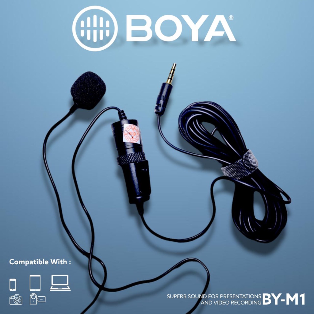 Microphone Boya Mic Clip On Boya By-M1 Lavalier Microphone