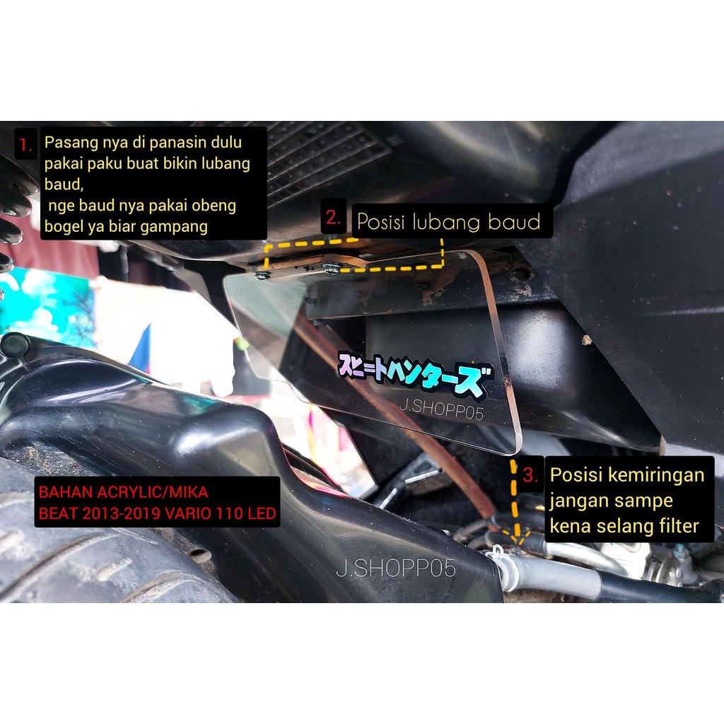 MUDFLAP TRANSPARAN BEAT NEW,BEAT ESP/FI, BEAT KARBU,VARIO NEW/ OLD GENIO MIO ALL MATIC PENAHAN LUMPU