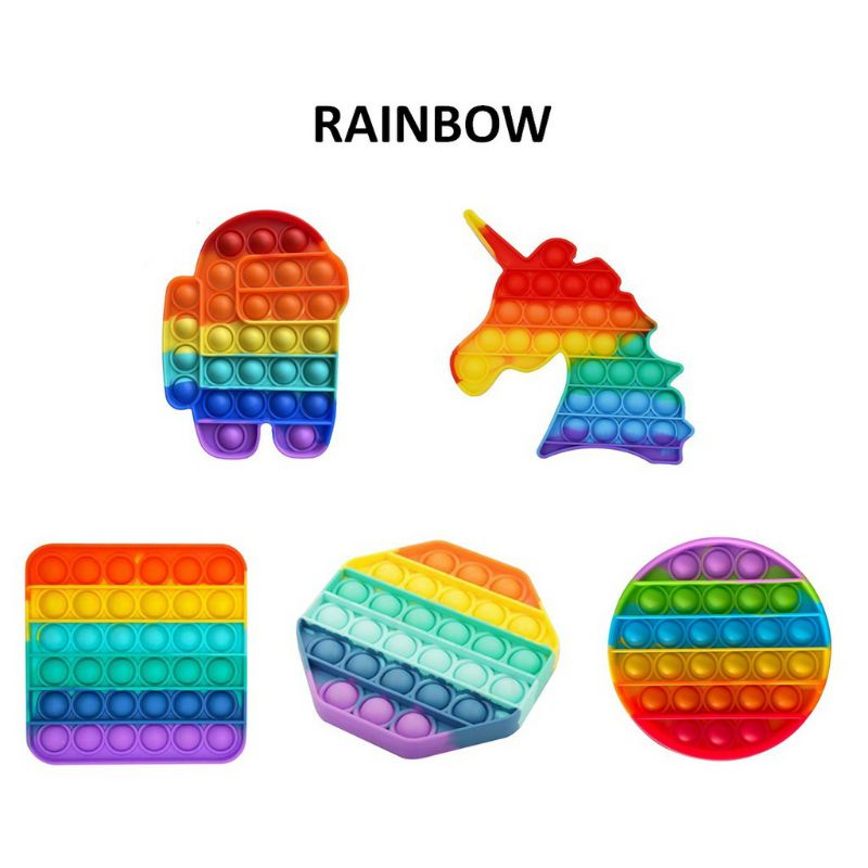 MAINAN ANAK COWOK CEWEK VIRAL POPIT POP IT FIDGET TOY MURAH RAINBOW UNICORN KUDA PONI AMONG US LOVE-6