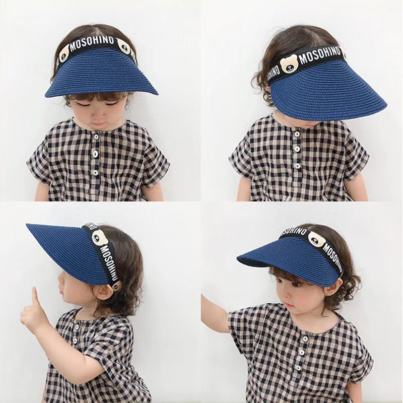 (Hello Girl) MZ20 Topi Pantai Bahan Jerami /Topi Pantai Anak Gaya Korea Import