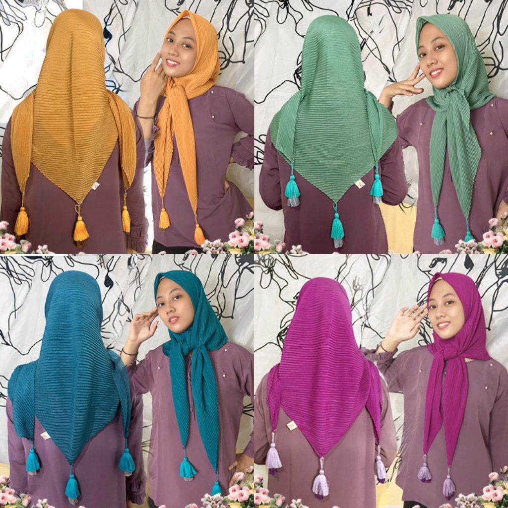 PLISKET BANDUL Paris Voal Polos Jilbab Segi Empat Kerudung PLISKET Daily Hijab Style by Li Jimin Hij