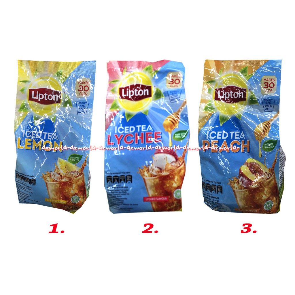 

Lipton Iced Tea Lychee Powder 30cups lemon Leci Pech Peach Teh Bubuk Liptontea Teh Lipton Serbuk