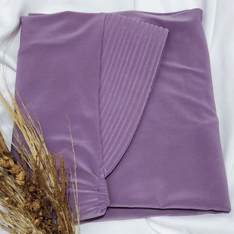 Jilbab Instan Jersey korea hijab jersey karet dagu By Miftah Collection Part 1-Dusty purple