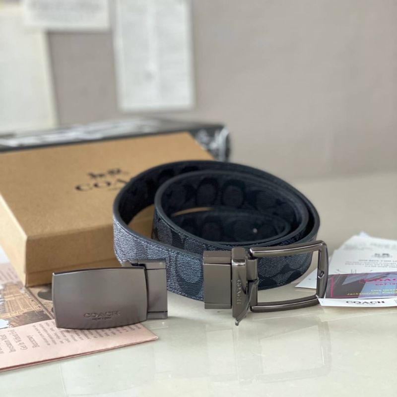 COACHH MEN BELT IKAT PINGGANG SABUK GIFTSET FREE BOX PAPERBAG PREMIUM QUALITY