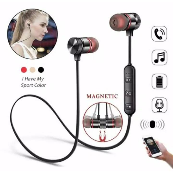 Earphone Sports Wireless Bluetooth With Mic Sound Stereo