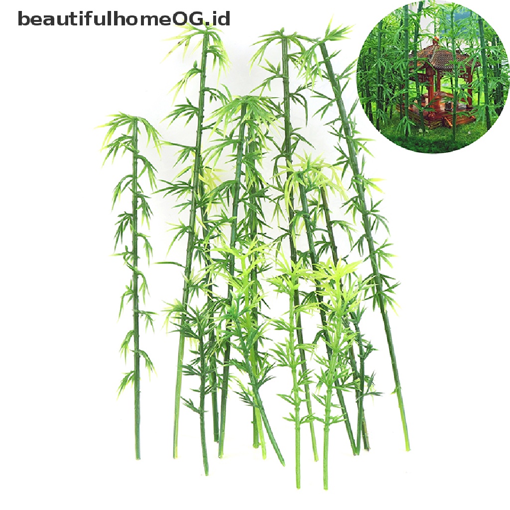 20 Pcs Miniatur Pohon Bambu Bahan Plastik Untuk Mainan