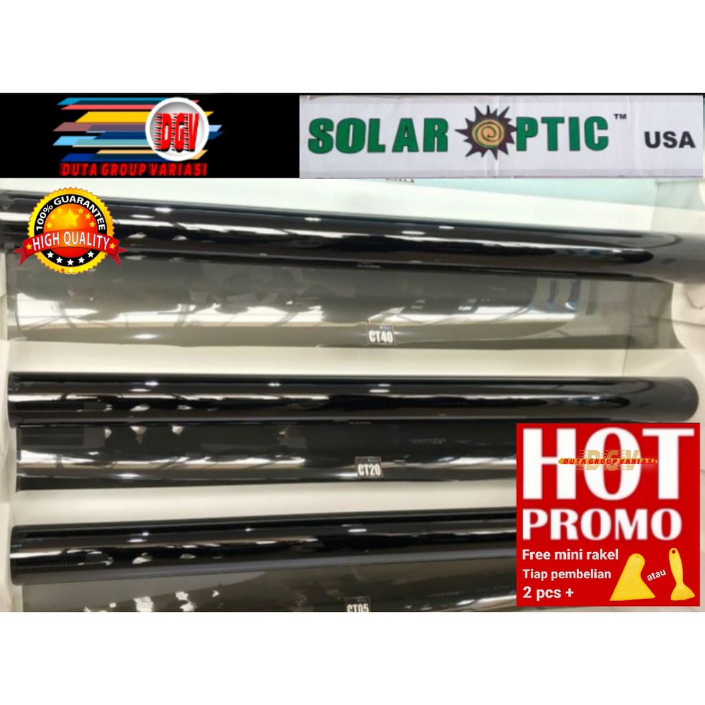 kaca film mobil rumah ruko kantor solar optic HITAM (black) original USA terbaik