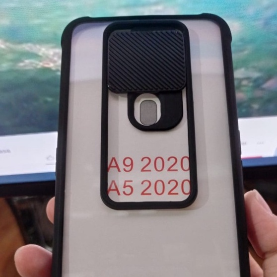 Case Slide Shield Camera Oppo A5 Oppo A9 2020 Casing Sliding Camera Protector Armor Bumper Shockproo