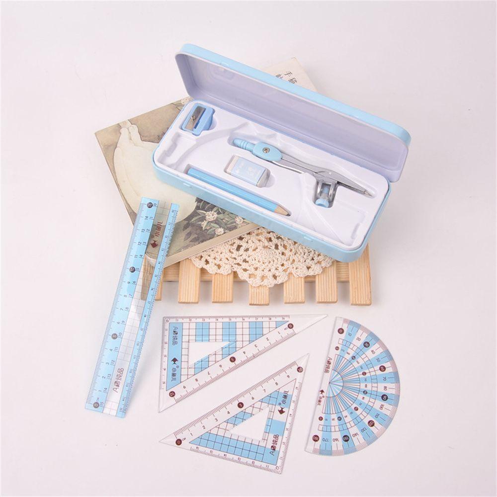 Lanfy Set Penggaris Segitiga + Jangka + Penghapus + Penghapus + Penghapus Untuk Perlengkapan Sekolah / Matematika
