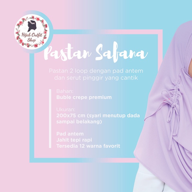 Pasmina Instan safana 2 muka (bahan buble)