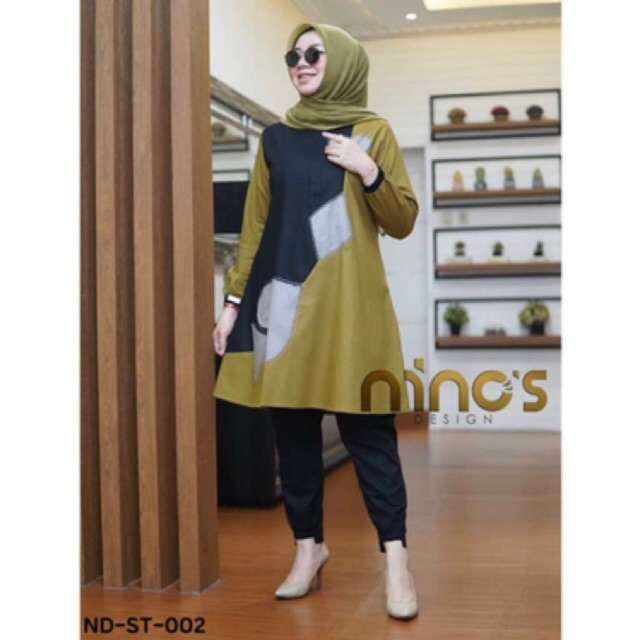 Stelan Ninos 002 ORI ( katun linen ) tunik + celana