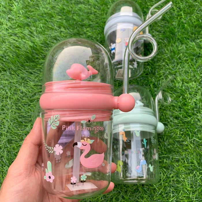 SHABRINA_FASHION!! Botol Minum Anak Air Mancur Ada Tutup Karakter Animal Free Dus Unik