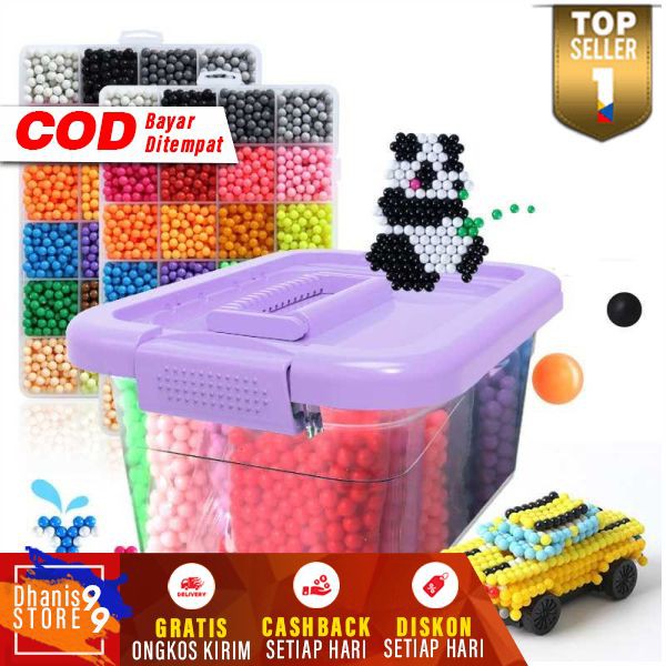 Mainan Manik-Manik DIY Anak Perempuan Magic Mold Beads Puzzle 6000PCS