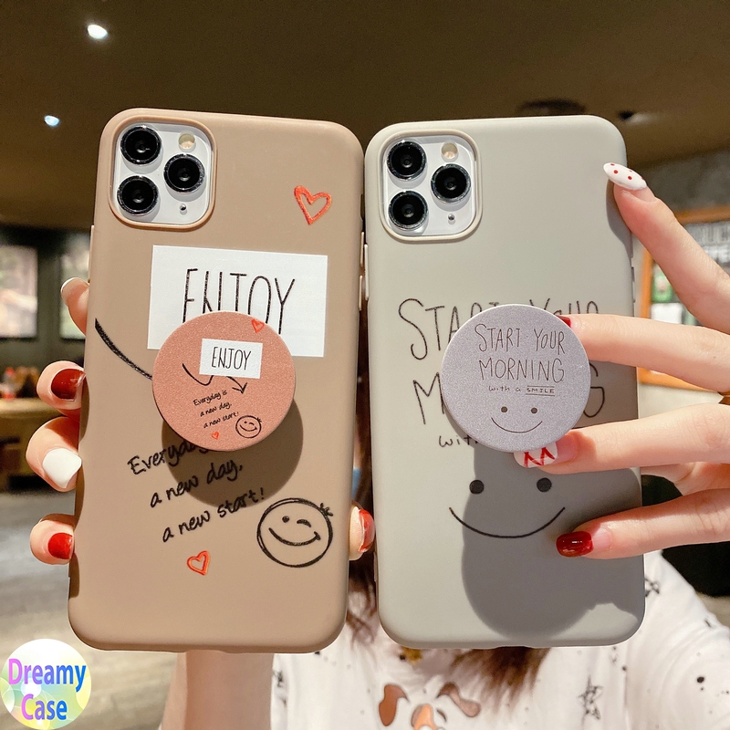 Popsocket Case Iphone 12 Mini 11 Pro Se Xs Max X Xr 7 8 6s 6 Plus Soft Pink Case Phone Covers Motif Ctue Enjoy Untuk Popsocket Shopee Indonesia