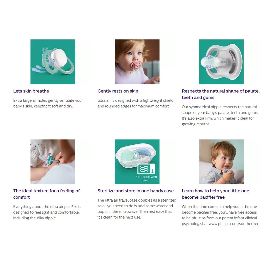 Philips Avent SCF 349/13 Ultra Air Soother Empeng Bayi Ortodontik