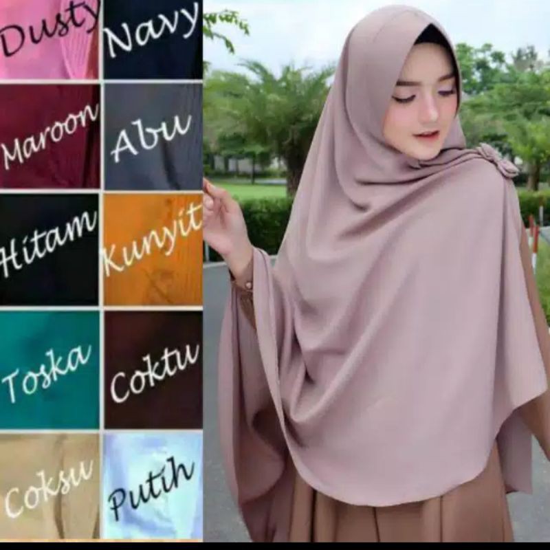 JILBAB INSTAN KHIMAR JUMBO BELAH TENGAH KUPU / KHIMAR PET JUMBO BELAH KUPU HIJAB SYARI