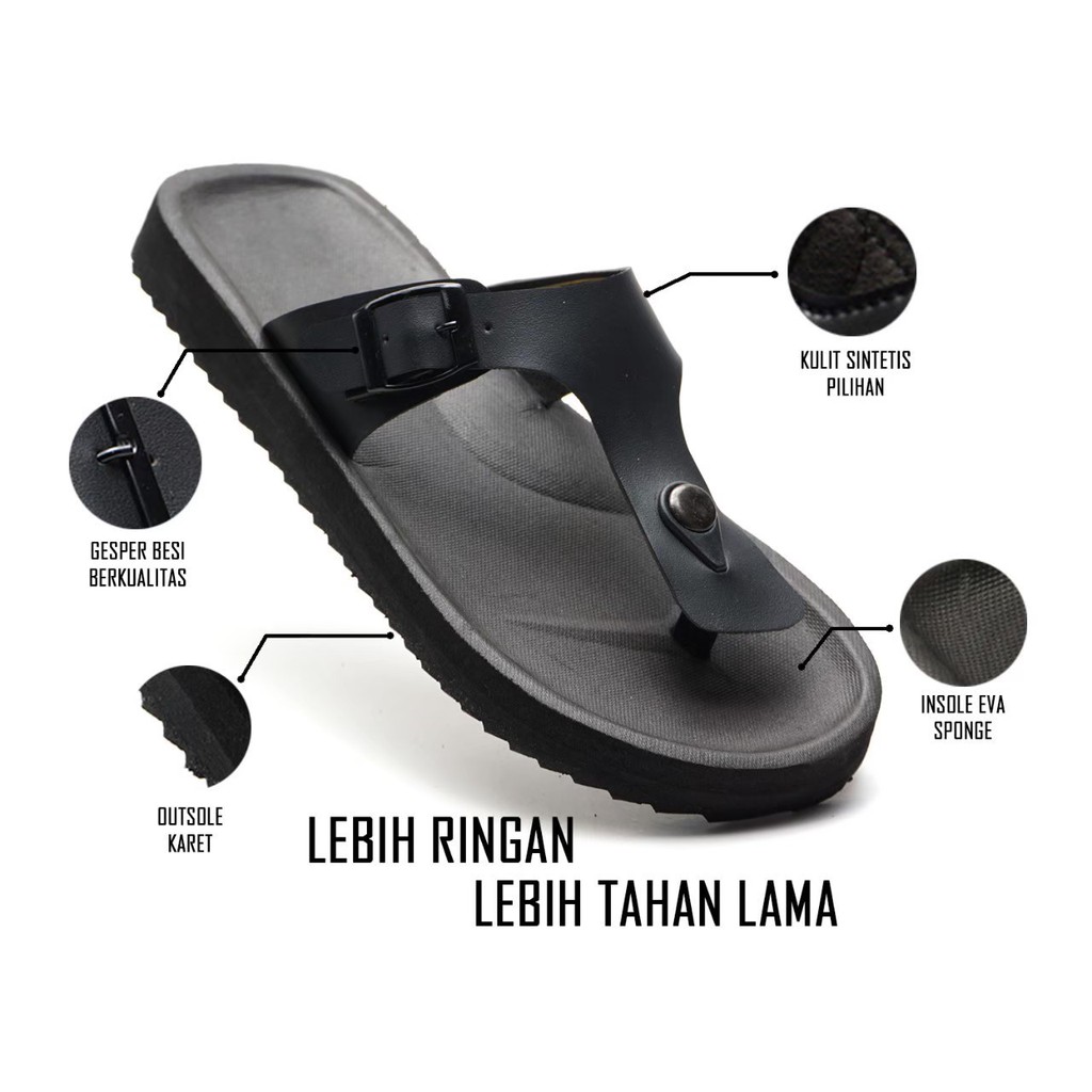 Dream Series | Original Sendal Jepit Kulit Santai Kasual Pria Cowok Sandal Footwear | FORIND x Joey