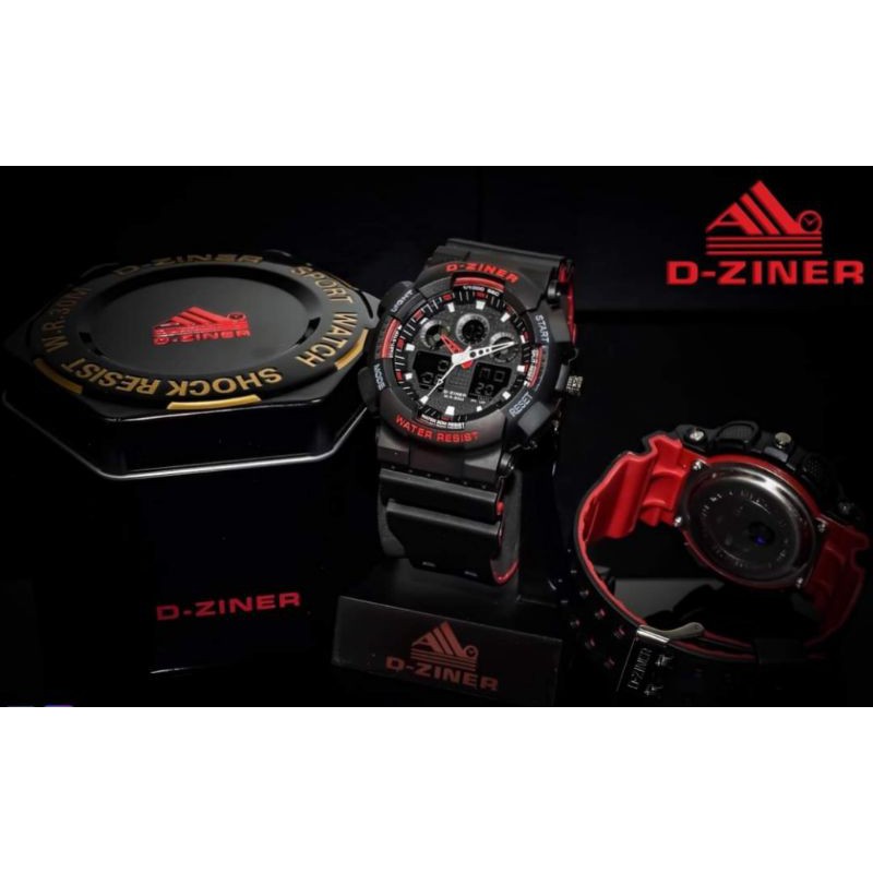 D-ZINER 8185 jam tangan pria original Double warna