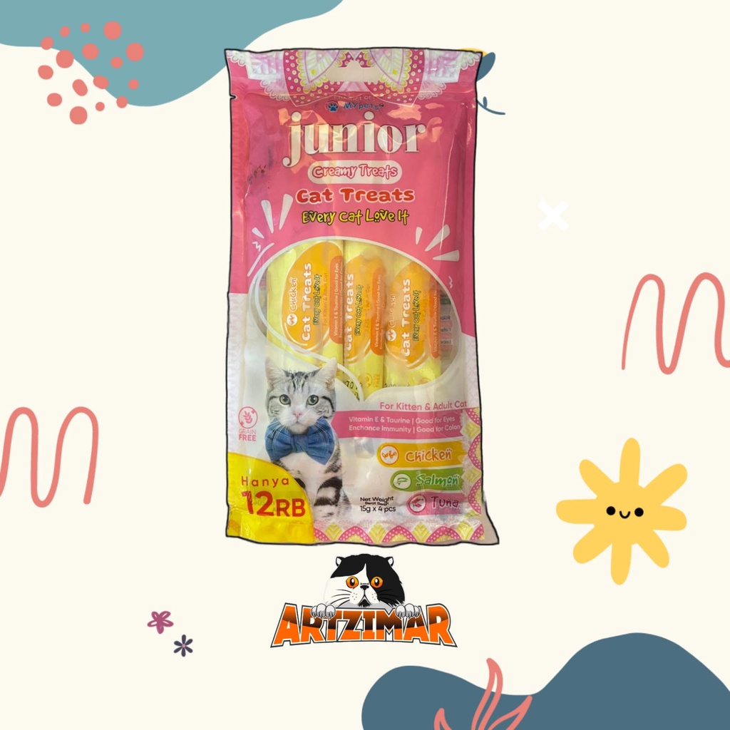 Snack Kucing / Cemilan Kucing Junior Creamy For Kitten &amp; Adult 60gr