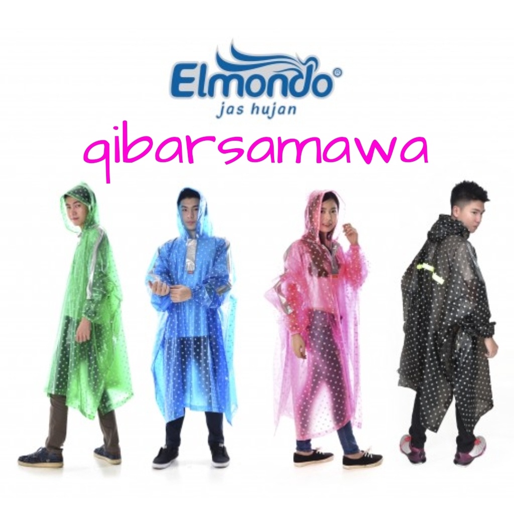 Jas Hujan POLKADOT Elmondo 713 Reflektor Ponco Lengan Tebal Kuat Anti Rembes