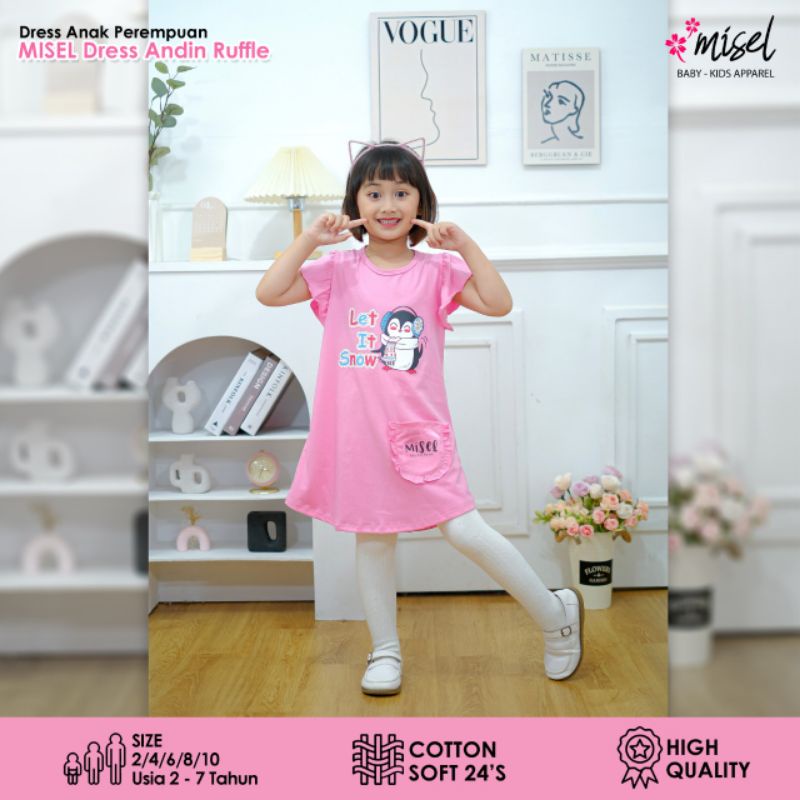 Dress anak motif tangan ruffle umur 1-8 tahun original misel