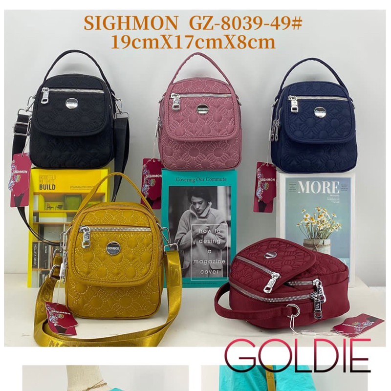 Tas selempang Sighmon GZ 8039-49. Tas Wanita Tas Sighmon ORI Tas Sighmon Kanvas Tas selempang wanita 2 Fungsi Jinjing Dan Slempang