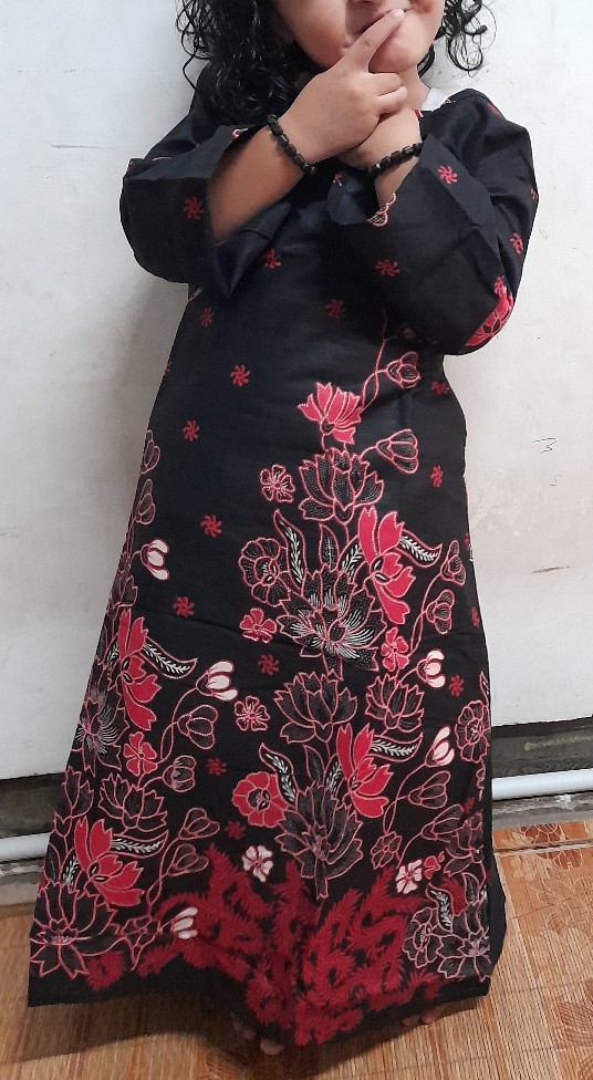 Batik Couple Keluarga Sania Ruffle Ori Ndoro Jowi Dnt Motif Sakura Merah Termurah