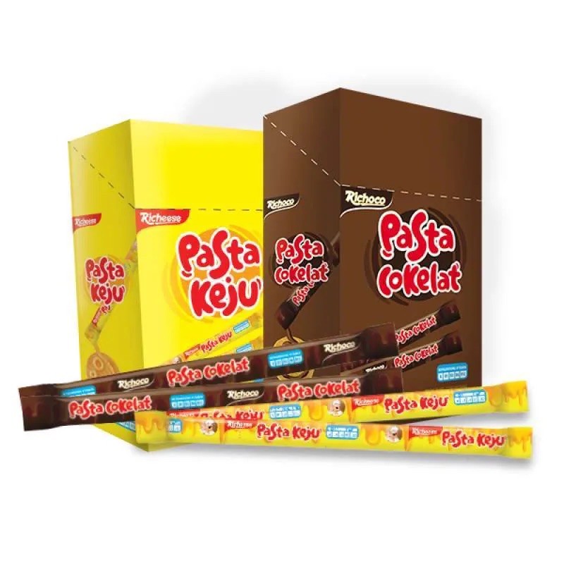 

Nabati Richeese Pasta Keju / Richoco Pasta Cokelat 1 Box Isi 30 Pcs