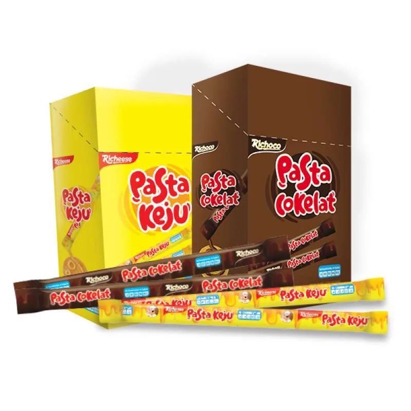 Nabati Richeese Pasta Keju / Richoco Pasta Cokelat 1 Box Isi 30 Pcs