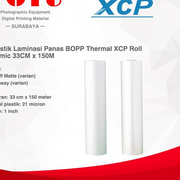 

Terjangkau - Plastik Laminasi Panas BOPP Thermal XCP Roll 21 mic 33CM x 150M ,.