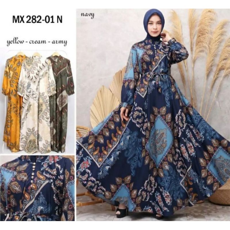 NEW GAMIS LUNA MAYA LENGAN PANJANG BAHAN DIORSILK