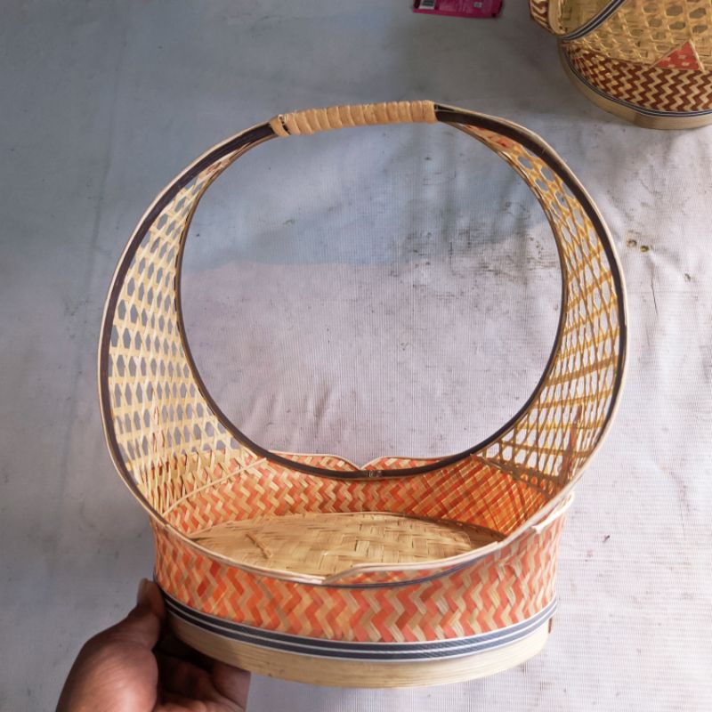 parsel tempat buah anyaman bambu sanggan