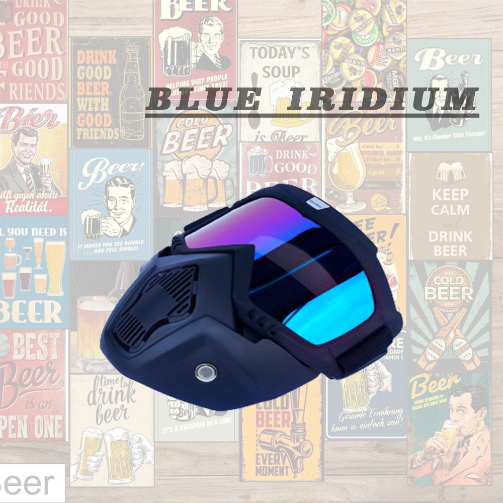 Goggles Kacamata + Masker Full Face Helem Google Mask Helm Gun Ski Motor Cross Topeng Kaca Mata Trail Air soft Motocross Pet Bogo