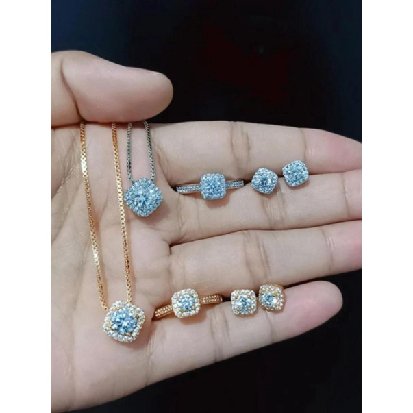 Set titanium wynn+perak silver 925, tidak luntur, kusam,cuci pake odol,ada kode 925 dipengait kalung