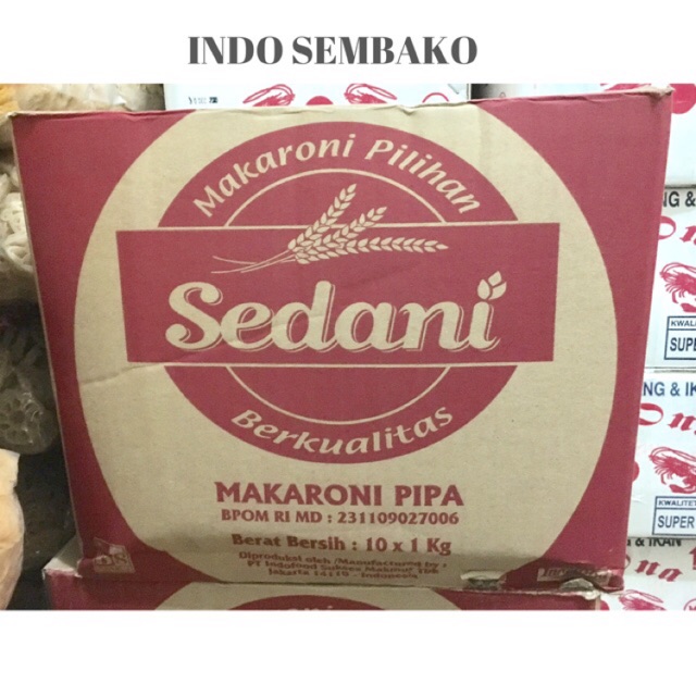 Makaroni Sedani Pipa dus 10bks x 1kg / Makaronu Sedani Spiral Karton / Macaroni Sedani / Makaroni