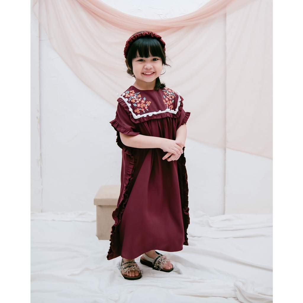 KARIMA KAFTAN | Kaftan anak perempuan | Baju Dress anak | Baju lebaran anak | Kaftan bordir anak | Kaftan Katun Anak | Kaftan anak pom pom | Kaftan anak lengan pendek