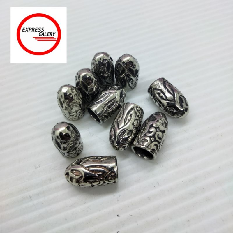 variasi gelang akar bahar ring alpaka 5mm warna perak X10 (2pcs)
