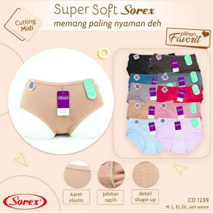 CD Sorex Super Soft Celana Dalam Wanita Halus Lembut Nyaman Sorex Asli / CD Sorex 1239 1238 1227 0839 1230 1254 1257