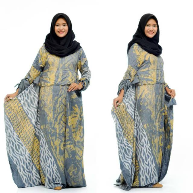 Gamis batik silk sutra gamis batik tulis gamis batik mewah gamis batik halus