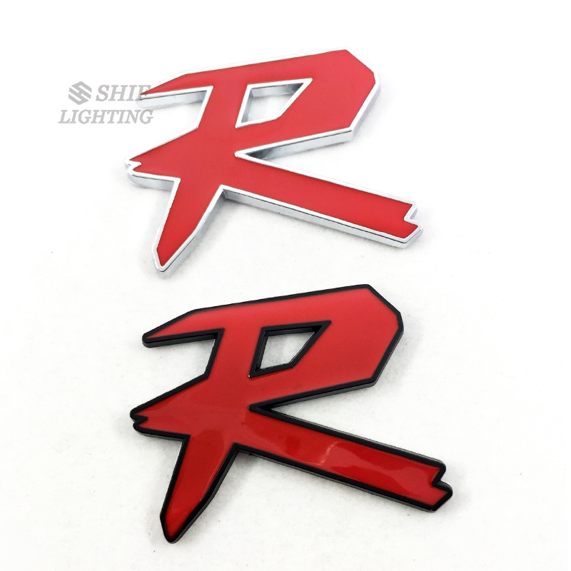 1Pc Stiker Emblem Logo R Bahan Metal Untuk Dekorasi Bagasi Belakang Mobil Honda Civic Accord Jazz Fit R