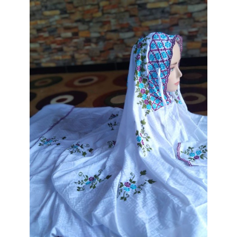 MURAH MUKENA LAJUR SEMI SUTRA BORDIR