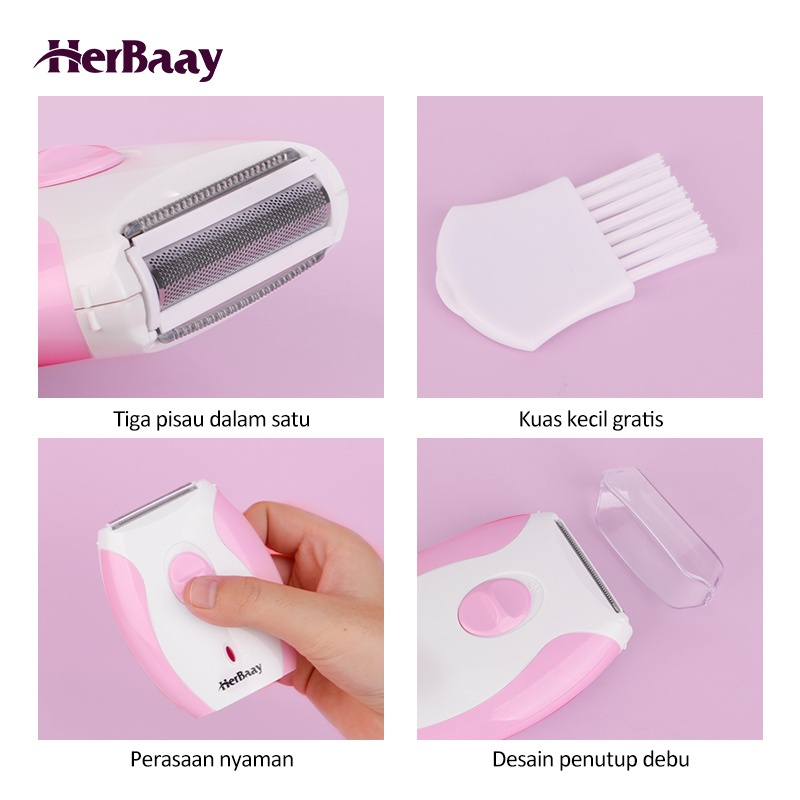 Herbaay Pencukur Bulu kaki/lengan/trimmer Alat Pencabut / penghilang rambut hair remove/diketiak