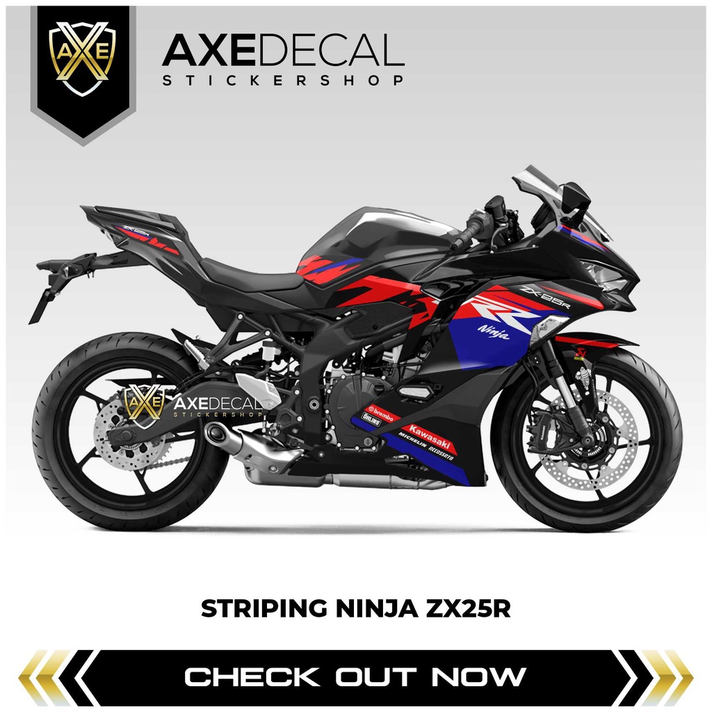 Jual Striping Ninja ZX25R Livery Tri Color Fireblade Stiker Motor Kawasaki ZX 25 R Stock