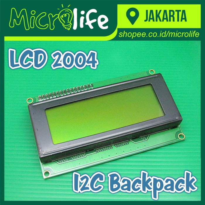 Green LCD Display 2004 20x4 20 x 4 Module With I2C Backpack