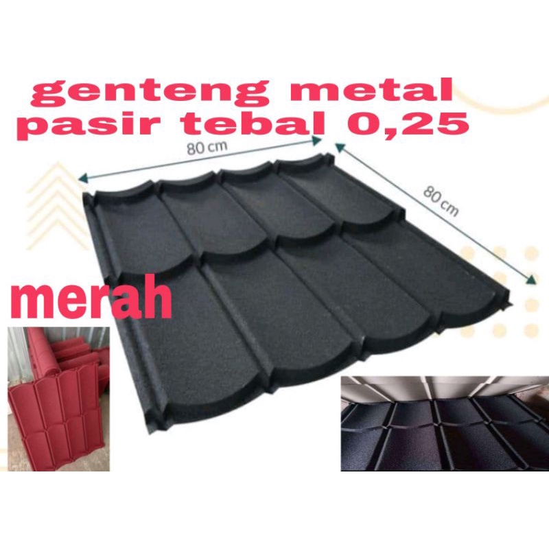 genteng metal pasir tebal 0.25 uk 80x80