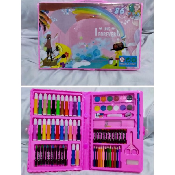 

Stationery set pensil crayon cat air isi 86pcs