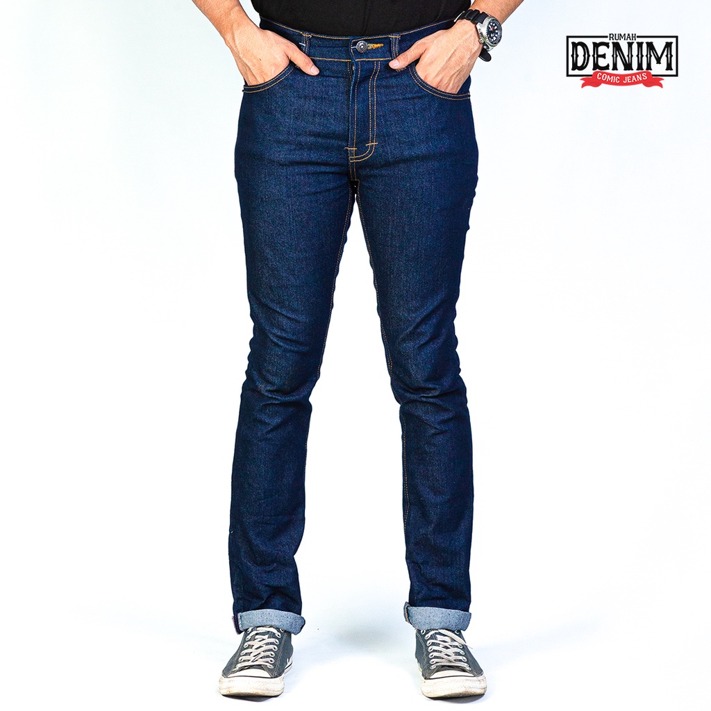 Comic Jeans - Indigo Blue 14 Oz Selvedge Accent - Stretch - Celana Jeans Pria dan Wanita